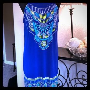 Blue patterned dress